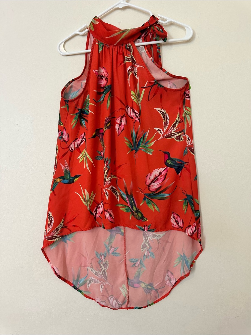 Red Tropical Halter Top by New York & Company